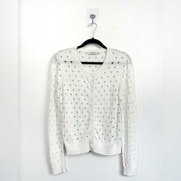 Sandro Paris White Cardigan Sz 2 - Picture 5 of 15